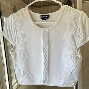 Bebe White Crop Top/Large